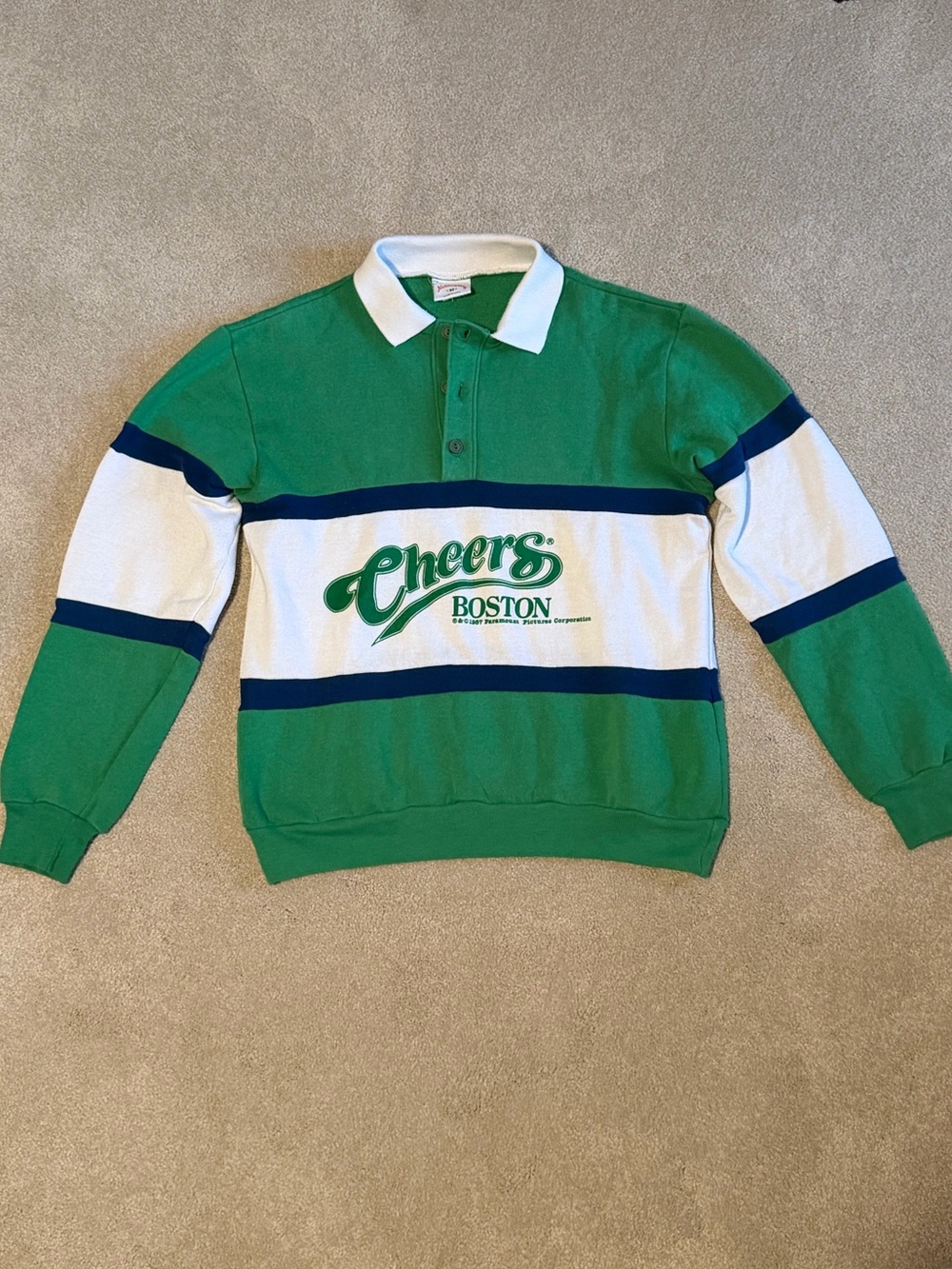 Vintage Cheers Boston TV Sitcom Collared Sweatshirt